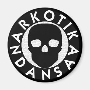NARKOTIKA LIV Porzellan Rundmagnet schwarz N3 Magnet