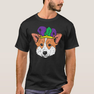 Narr Welsh Corgi Gesicht Mardi Gras Hund Männer Fr T-Shirt