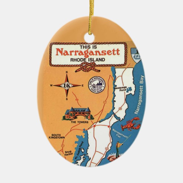 Narraganset Rhode Island Keramik Ornament (Vorne)