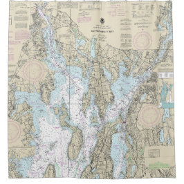 Narragansett Bay Nautical Chart 13221 Duschvorhang