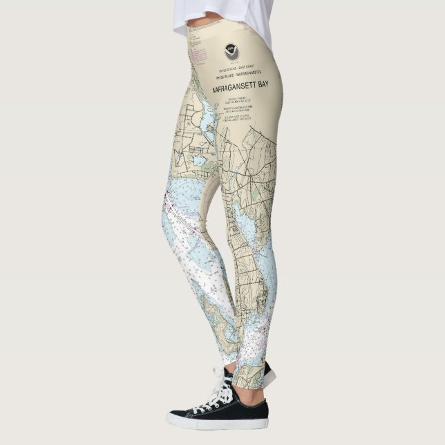 Narragansett Bay Nautical Chart 13221 Leggings (Links)