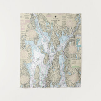 Narragansett Bay Nautical Chart 13221 Wandteppich