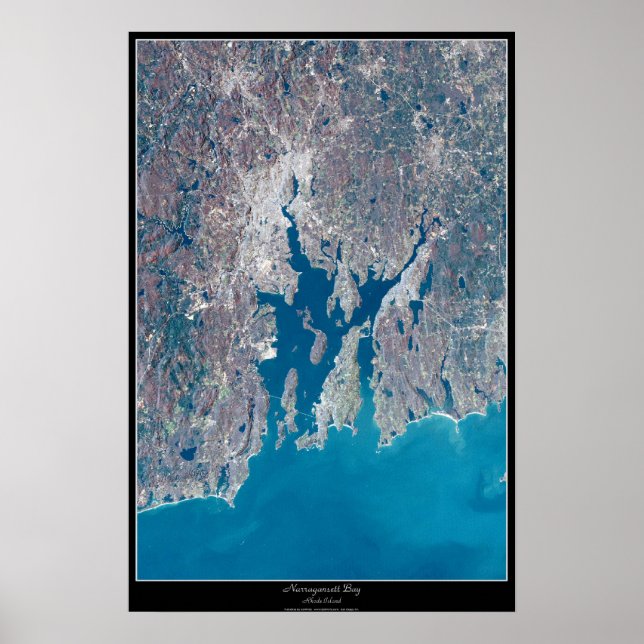 Narragansett Bay Rhode Island Satellitenposter Poster (Vorne)