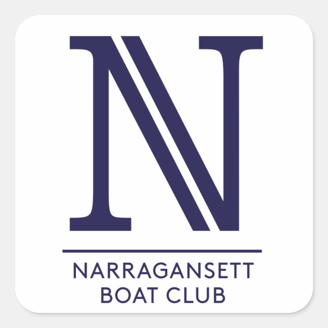 Narragansett Schiff Club Quadratischer Aufkleber (Vorderseite)