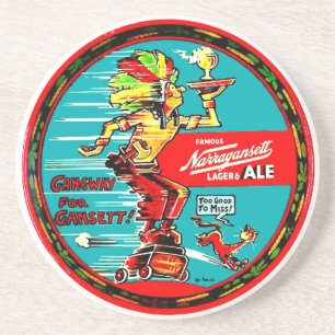 NARRAGANSETT VINTAGE "BIER-UNTERSETZER" SANDSTEIN UNTERSETZER