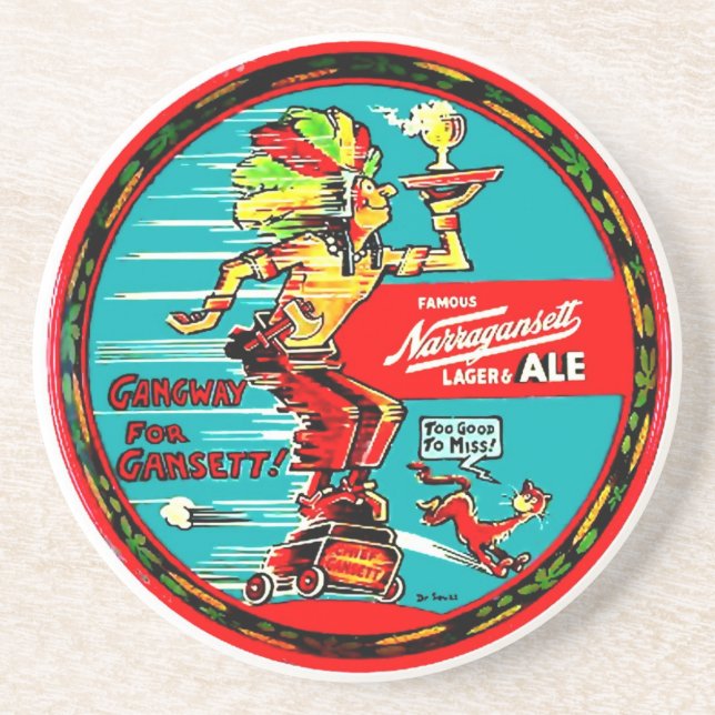 NARRAGANSETT VINTAGER "BIER-BEHÄLTER-" UNTERSETZER (Vorne)