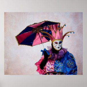 Narren Karneval Kostüm, Venedig Poster