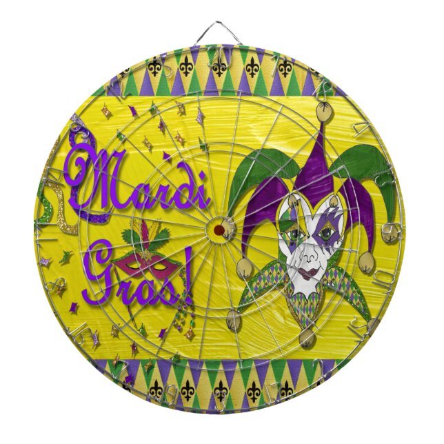 Narrenmaske Mardi Gras Harlekin Dartscheibe (vorne)