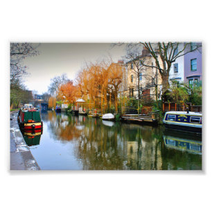 Narrow Boats Regent's Canal Camden London UK Fotodruck