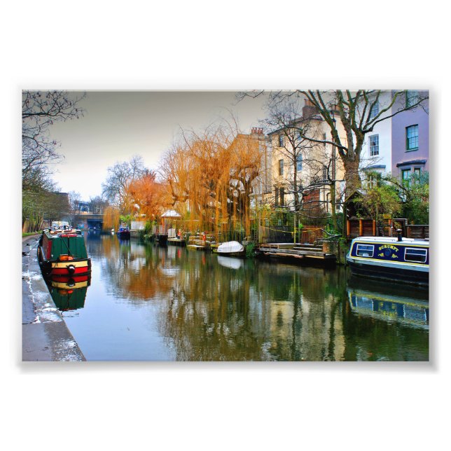 Narrow Boats Regent's Canal Camden London UK Fotodruck (Vorne)