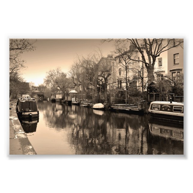 Narrow Boats Regent's Canal Camden London UK Fotodruck (Vorne)