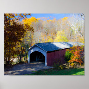 Narrow Covered Bridge Parke Landkreis, Indiana Poster