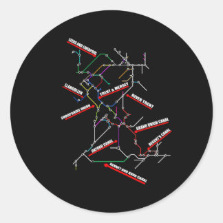 Narrowboat Canboat Karte Runder Aufkleber