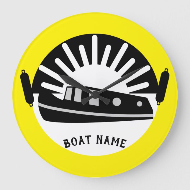 Narrowboat Canboot Lebende Doormat Travel Mug Tr Große Wanduhr (Vorderseite)