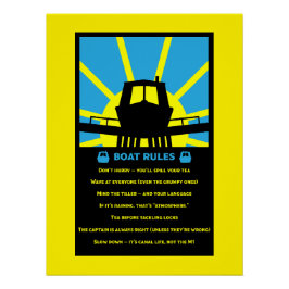 Narrowboat Funny Rules Poster