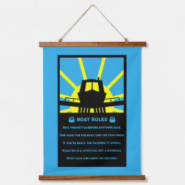 Narrowboat Funny Rules Wandteppich Mit Holzrahmen