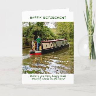 Narrowboat Happy Retirement Card Karte