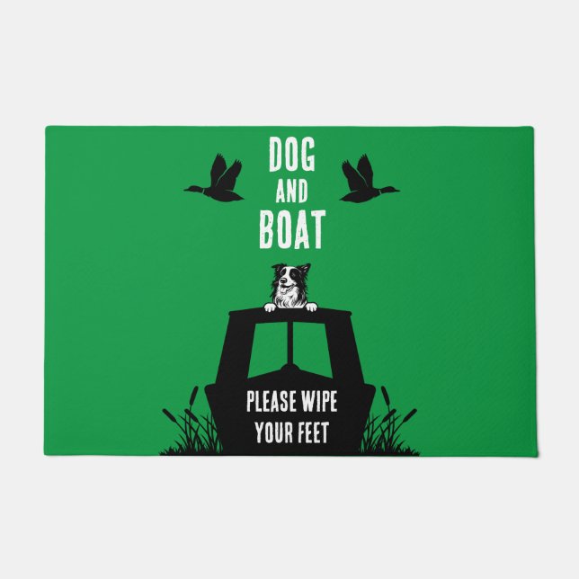 Narrowboat Kanalboat Hunde Liebhaber Fußmatte (Vorderseite)
