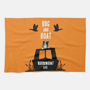Narrowboat Kanalboat Hunde Liebhaber Geschirrtuch