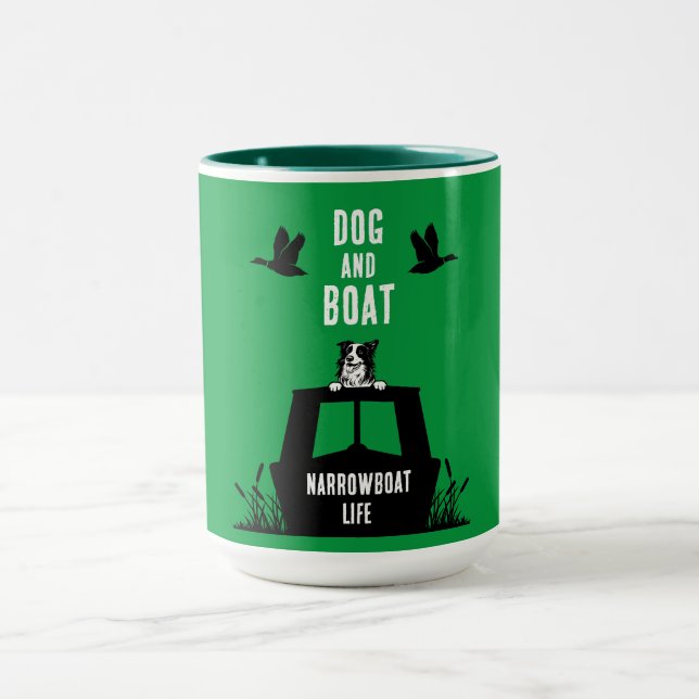 Narrowboat Kanalboat Hunde Liebhaber Tasse (Zentrum)