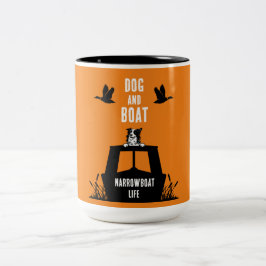 Narrowboat Kanalboat Hunde Liebhaber Zweifarbige Tasse