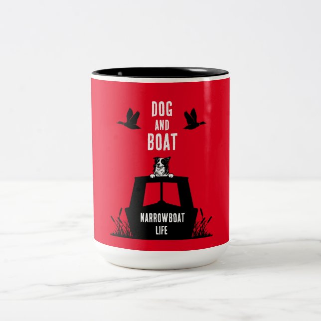 Narrowboat Kanalboat Leben Zweifarbige Tasse (Mittel)