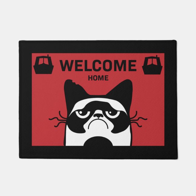 Narrowboat Kanalboot Lebendes Haustier Katze Doorm Fußmatte (Vorderseite)