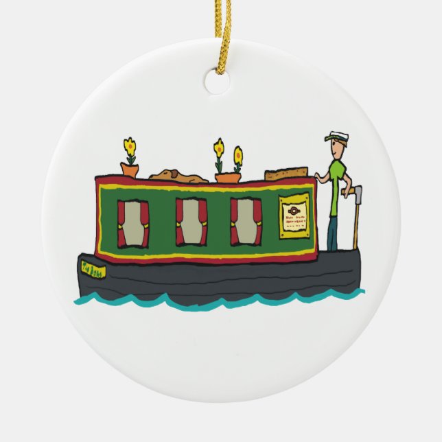 Narrowboat Keramik Ornament (Vorne)