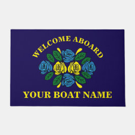 Narrowboat Welcome Aboard Custom Boat Name Fußmatte