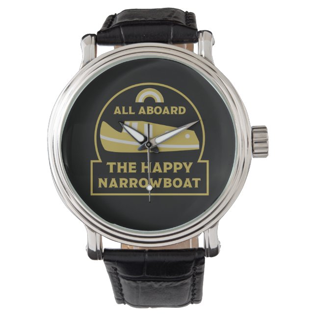 Narrowboat - Zubehör - Kanalboot Geschenke Türe Armbanduhr (Vorderseite)