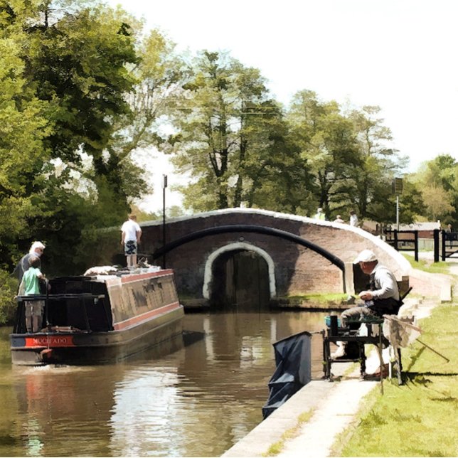 NARROWBOATS LEINWANDDRUCK ( Canal boats, known in the UK as narrowboats, were originally used to transport goods.)
