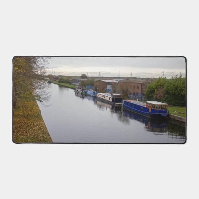 Narrowboats on the Knottingley and Goole Canal Schreibtischunterlage (Vorderseite)