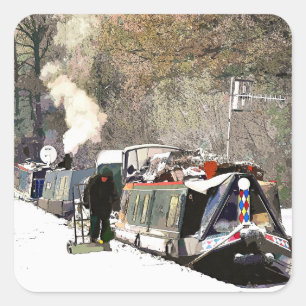 NARROWBOATS QUADRATISCHER AUFKLEBER