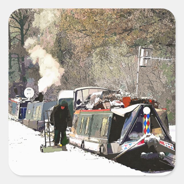 NARROWBOATS QUADRATISCHER AUFKLEBER (Vorderseite)