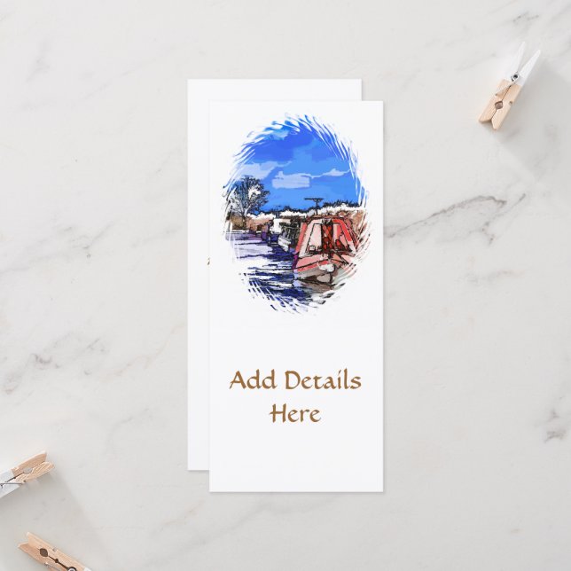 NARROWBOATS RACK CARDS (Vorderseite/Rückseite Beispiel)