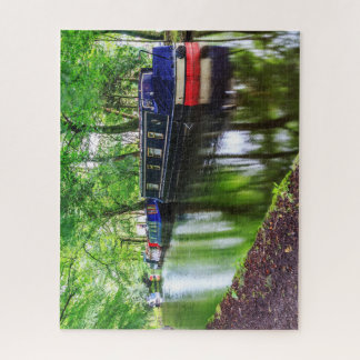Narrowboote im Kanalbecken, Uppermill Puzzle