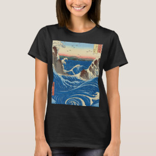 Naruto Whirlpools, Provinz Awa, 1855 von Hiroshige T-Shirt