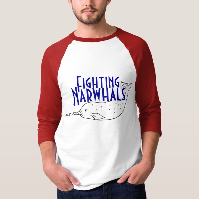 narvalo, Fighting, Narwhals T-Shirt (Vorderseite)