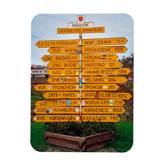 Narvik Wegweiser Magnet (Vertikal)