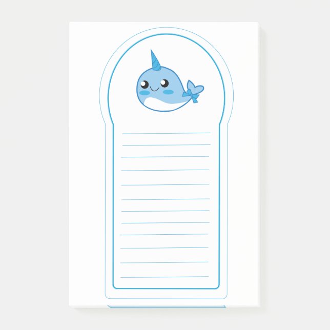 Narwal klebrige Auflage Post-it Klebezettel (Vorderseite)