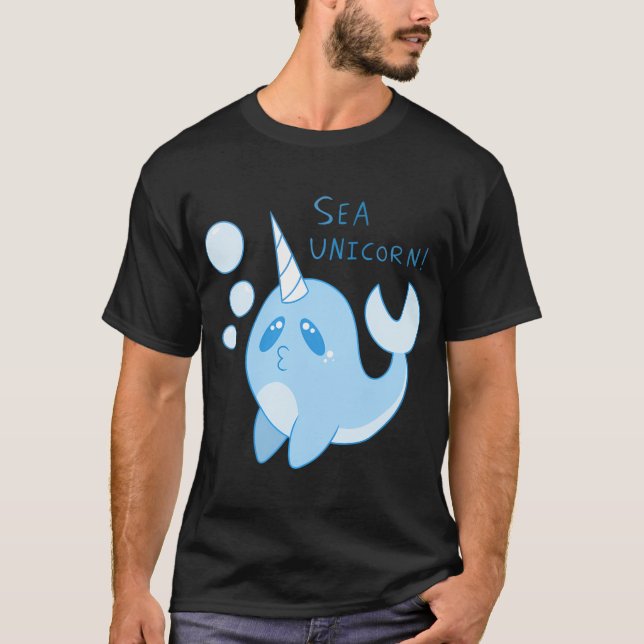 Narwal ‚Meeres-Einhorn‘ Design T-Shirt (Vorderseite)