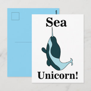 Narwal Meerese Einhorn Lustig Postkarte