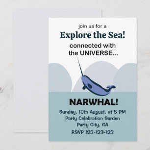 Narwal Mit Dem Universum Verbunden Narwal Einladung