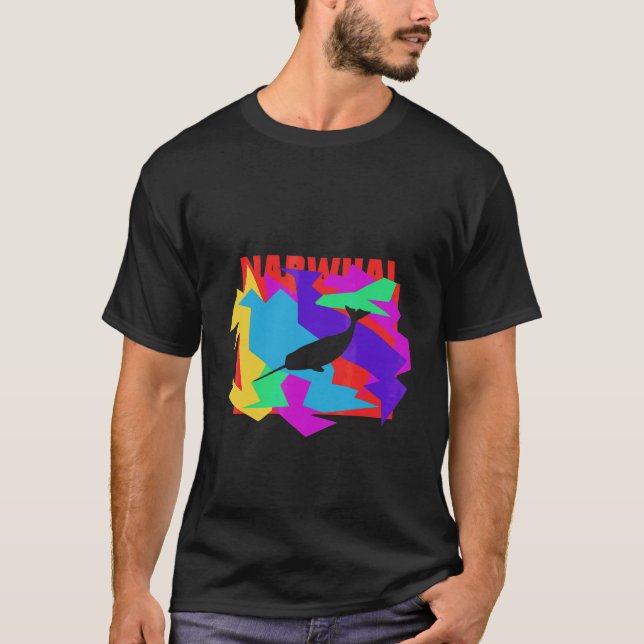 Narwal Tier Mosaik Puzzle T-Shirt (Vorderseite)