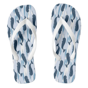 Narwhal Allover Print Dreh Flop Flip Flops