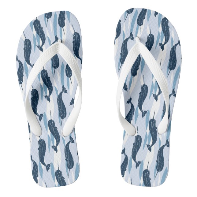 Narwhal Allover Print Dreh Flop Flip Flops (Fußbett)