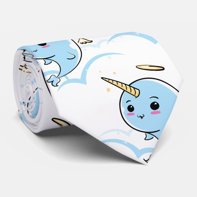 Narwhal Angel Süsse Krawatte (Gerollt)