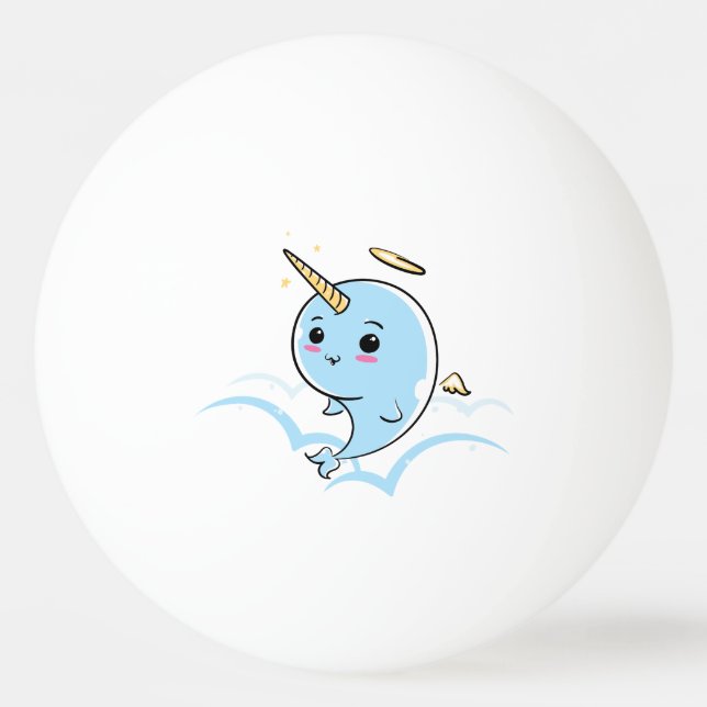 Narwhal Angel Süsse Tischtennisball (Vorderseite)