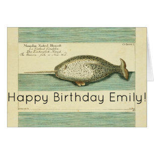 Narwhal Antique Whale Watercolor Wissenschaftliche