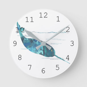 Narwhal Art Runde Wanduhr